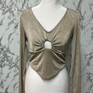 Forever 21 Women’s Crop Top Long Sleeve Top Size L